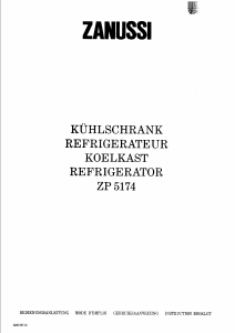 Bedienungsanleitung Zanussi ZP5174 Kühlschrank