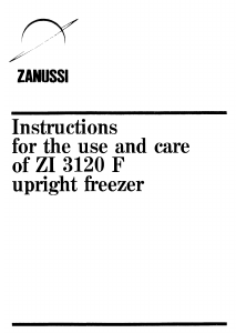 Bruksanvisning Zanussi ZI 3120 F Frys