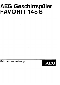 Bedienungsanleitung AEG FAV145SGA Geschirrspüler