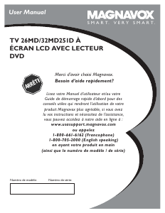 Mode d’emploi Magnavox 26MD251D Téléviseur LCD