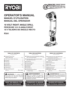 Bruksanvisning Ryobi P241 Borrskruvdragare