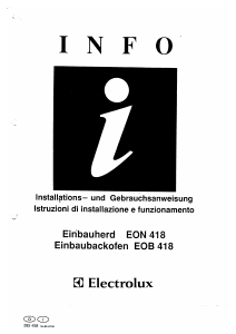 Manuale Electrolux EOB318K Forno