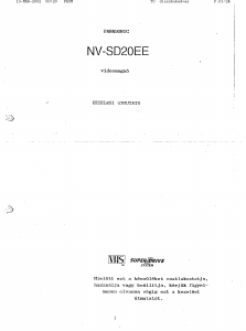 Használati útmutató Panasonic NV-SD20EE Videofelvevő