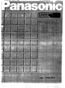 Használati útmutató Panasonic NV-SD225EU Videofelvevő