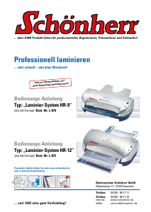 Bedienungsanleitung Schönherr HR-9 Laminiergerät