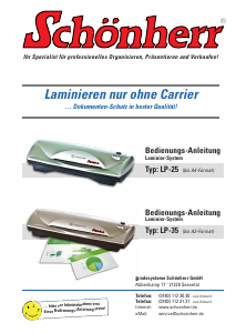 Bedienungsanleitung Schönherr LP-25 Laminiergerät