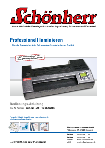 Bedienungsanleitung Schönherr SKY325R6 Laminiergerät