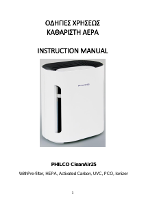 Manual Philco CleanAir 25 Air Purifier