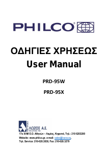 Bruksanvisning Philco PRD 95 X Kylskåp