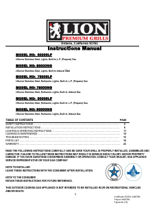 Manual Lion 90000LP Barbecue