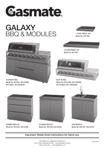 Bruksanvisning Gasmate BQ1090BL Galaxy Utegrill