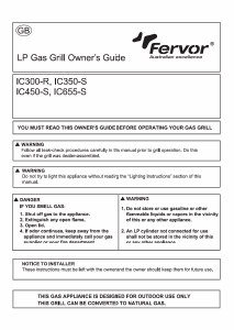 Bruksanvisning Fervor IC300-R Utegrill