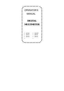 Bruksanvisning Mastech MY-60 Multimeter