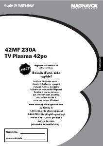 Mode d’emploi Magnavox 42MF230A Téléviseur plasma