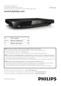 Mode d’emploi Philips DVP3620 Lecteur DVD