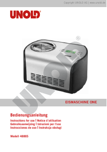 Bedienungsanleitung Unold 48865 One Eismaschine