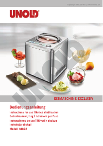 Bedienungsanleitung Unold 48872 Exclusiv Eismaschine