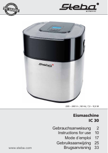 Bedienungsanleitung Steba IC 30 Eismaschine