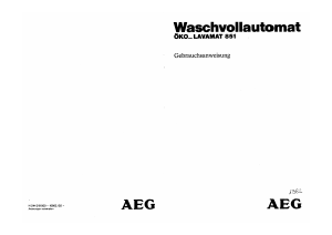 Bedienungsanleitung AEG LAV851 Waschmaschine
