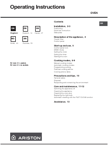Handleiding Ariston FZ 1031 P.1 IX AUS/G Oven
