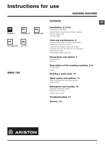 Manual de uso Ariston WMG 720B EX.M Lavadora