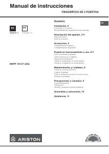 Manual de uso Ariston NMTP 1912 F (AG) Frigorífico combinado