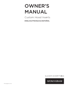 Manual de uso Monogram ZVC30L2SS Campana extractora