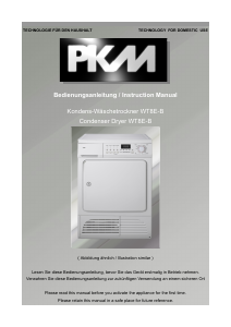 Handleiding PKM WT8E-B Wasdroger