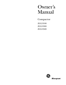 Handleiding Monogram ZCG3300VWW Afvalpers