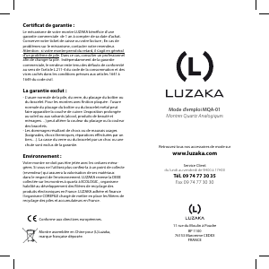 Mode d’emploi Luzaka LUCAS Montre