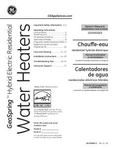 Manual de uso GE GEH50DEEDSCBW Calentador de agua