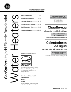 Manual de uso GE GEH50DNSRSA Calentador de agua