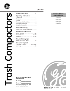 Handleiding GE GCG650 Afvalpers