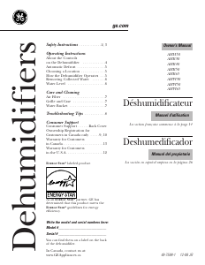 Mode d’emploi GE AHR65LMG1 Déshumidificateur