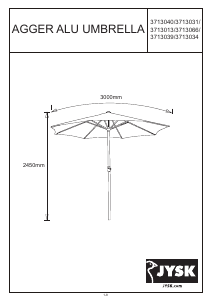 Használati útmutató JYSK Agger Kerti napernyő