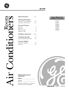 Manual GE ASH06LCS1 Air Conditioner