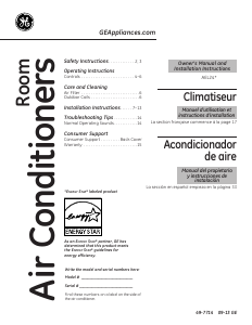 Manual de uso GE AEL24DSL1 Aire acondicionado