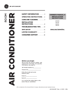 Manual GE AHC12LYW1 Air Conditioner
