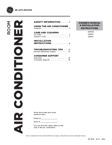 Manual GE AEM08LXQ1 Air Conditioner