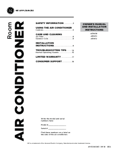 Manual GE AEW12AYL1 Air Conditioner