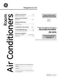Manual GE AET05LVW1 Air Conditioner