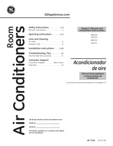 Manual GE AEZ12AVL1 Air Conditioner
