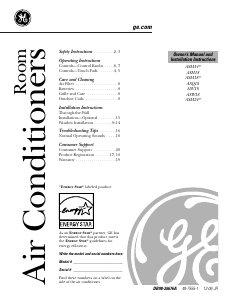 Manual de uso GE ASH124CRDWA1 Aire acondicionado