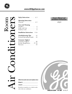 Manual GE AFQ08FAW2 Air Conditioner