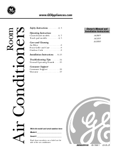 Manual de uso GE AGW05LHG1 Aire acondicionado