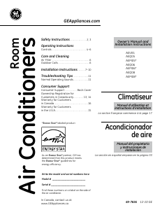 Mode d’emploi GE AEM08LQQ2 Climatiseur