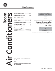 Handleiding GE AEH10ATL1 Airconditioner