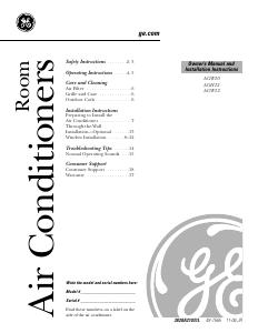 Handleiding GE AGH12AJG1 Airconditioner