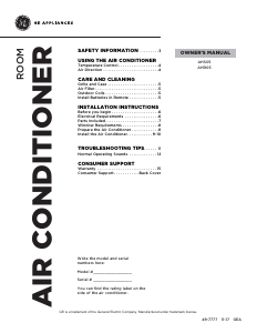 Manual GE AHS05LXW1 Air Conditioner