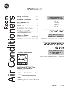 Mode d’emploi GE AER10ATL1 Climatiseur